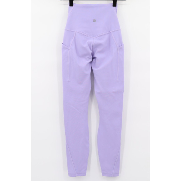 Lululemon Aligh High Rise Pant Sz 0 Pastel Lavender 25" Inseam Pockets - Picture 2 of 7